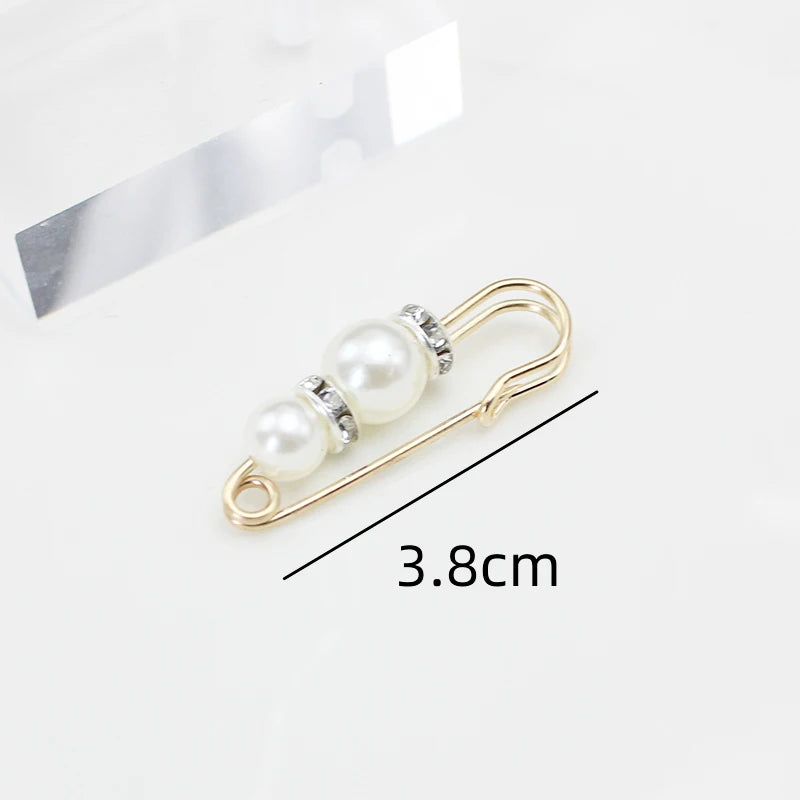 Broche Set Big Beads Fashion Clothing Brooches for Women Pearl Lapel Safety Sweater Coat Dress Pins Badge Buckle Accessories
