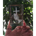 Christianity Catholicism BEST Christmas gift Religious efficacious Pray HOME family Safety Talisman 3D Crystal THE CROSS statue