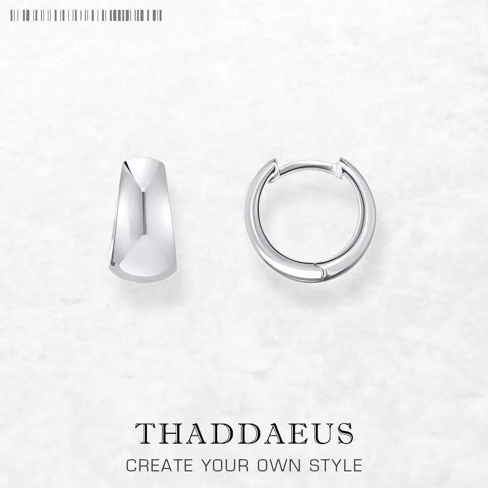 Hoop Earring Elegant Chunky Design Europe Fine Jewerly For Women Men Vintage Gift In Real 925 Sterling Silver