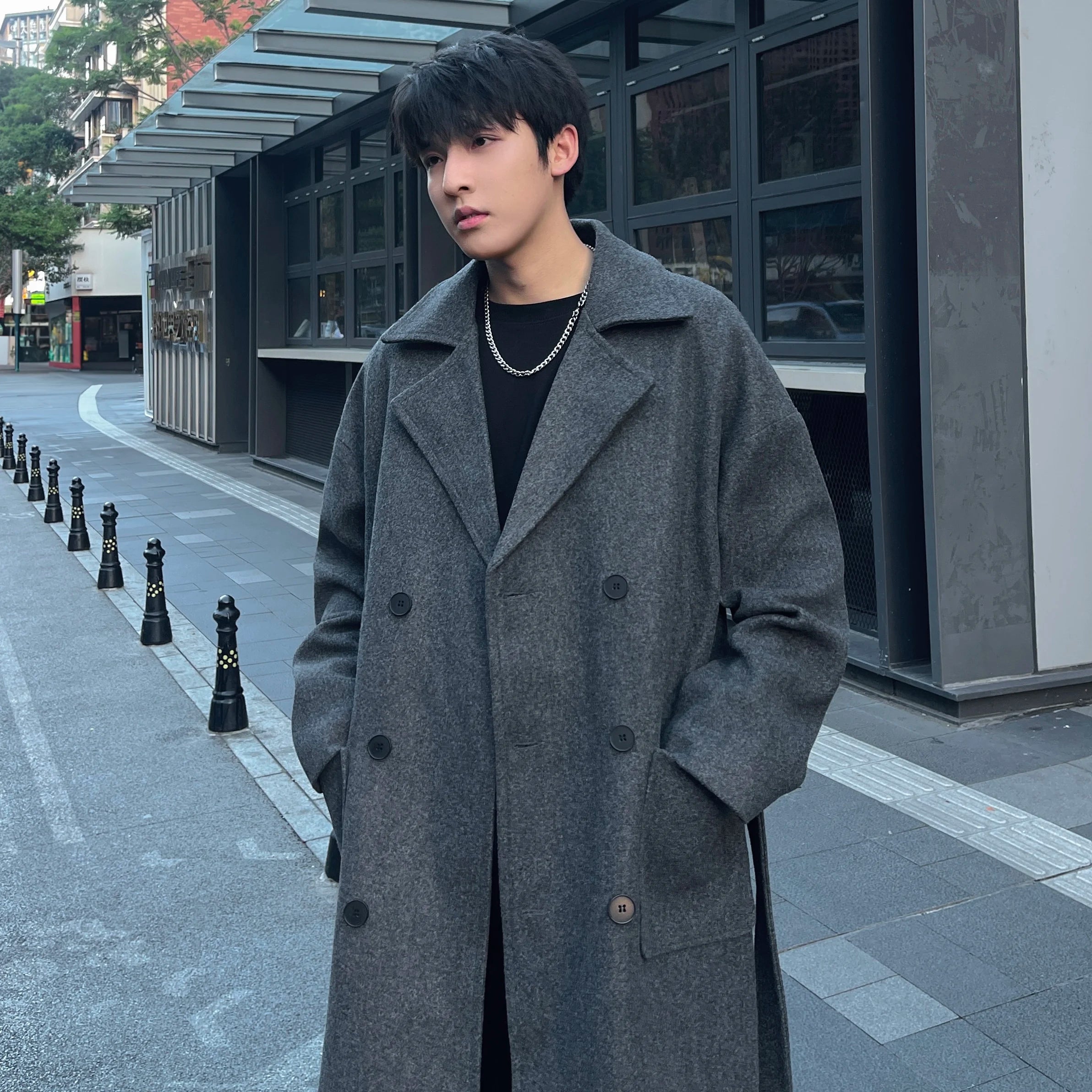 Long Coats for Men Woolen Jackets 2024 Winter Thicken Coat Trench Coats Korean Vintage Loose Heavy Jackets Men Leisure Overcoat