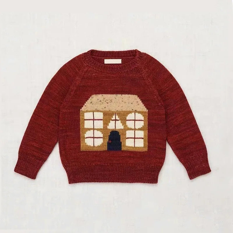 Kids Sweaters 24 Winter Girls Cute Embroidery Cartton Print Outwear Cardigan Clothing