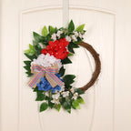 Patriotic Independence Day 4Th Of July Decoration Artificial Flower Pendant Front Door Hanging For Holiday Party Home Decoration