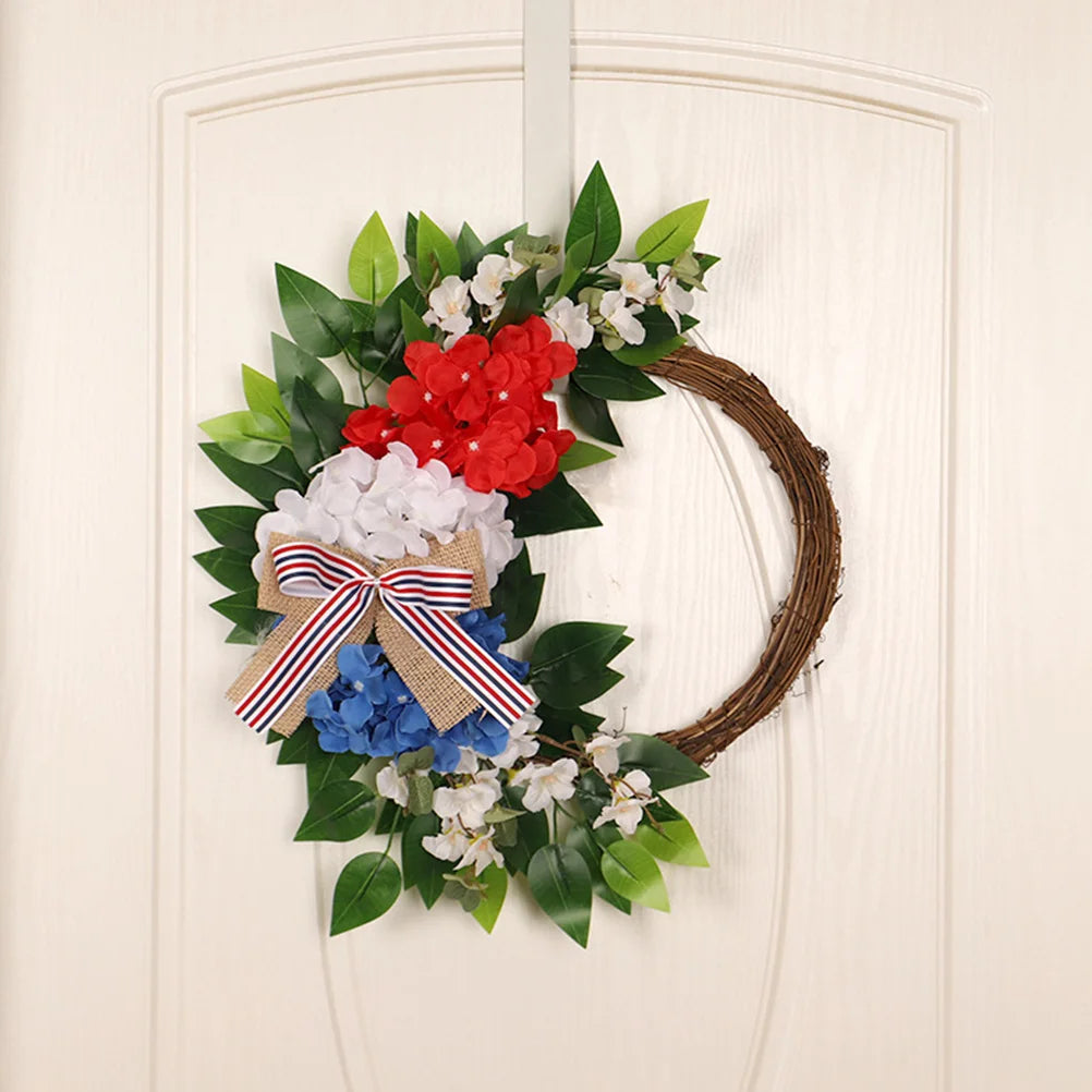 Patriotic Independence Day 4Th Of July Decoration Artificial Flower Pendant Front Door Hanging For Holiday Party Home Decoration