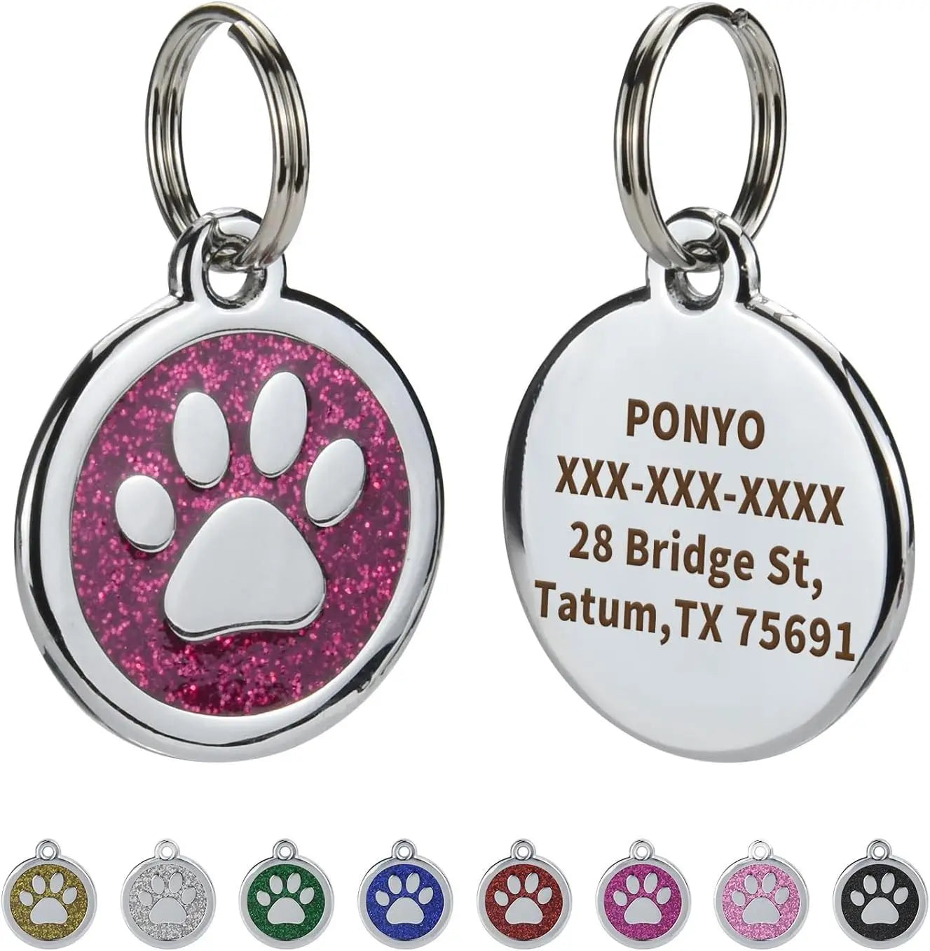 Pet ID Tags Free Engraving Pet Anti-lost Collar Pendant Personalized Puppy Name Tag Cat Paw Decoration Customized Product Custom Tags