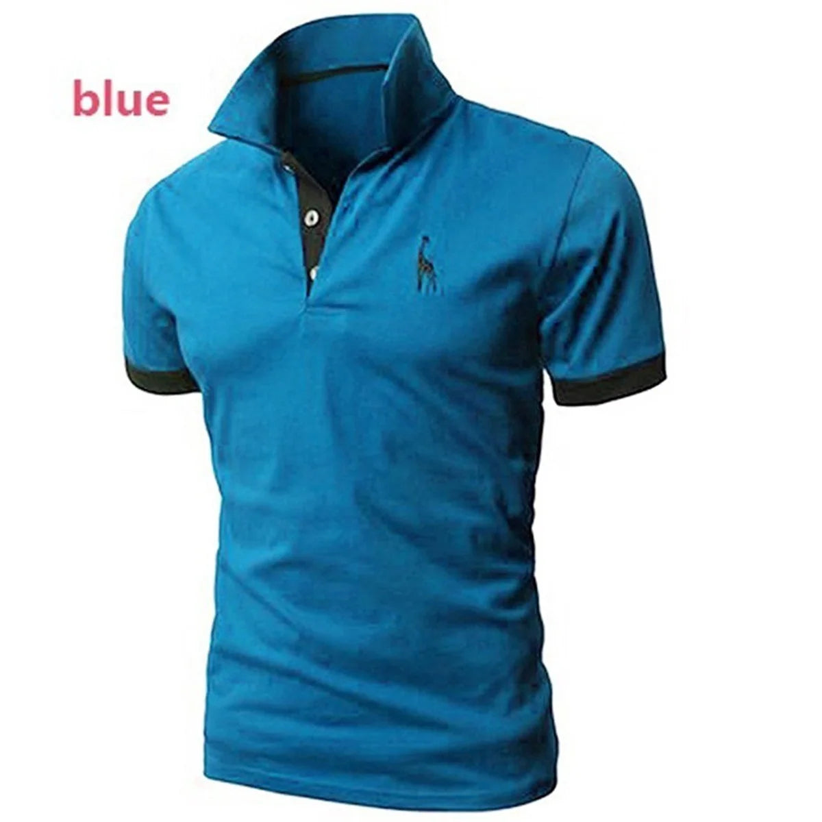 Fashion Cartoon Embroidery Polo Shirts for Men Casual Solid Color Slim Fit Mens Polos New Summer Fashion Brand Men Clothing