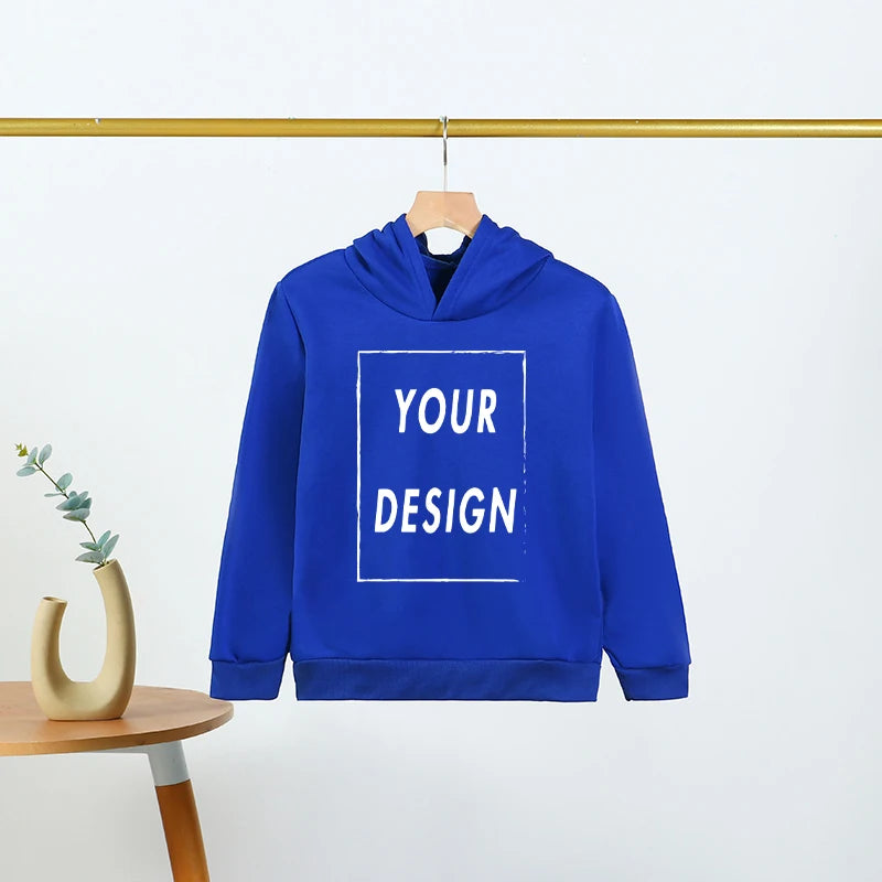 Children Hoodies Sweatshirts Kids Boys Girls Clothes Child Clothing Tops Spring Hoodie Pullovers For 4-14Ys Kid Your logo