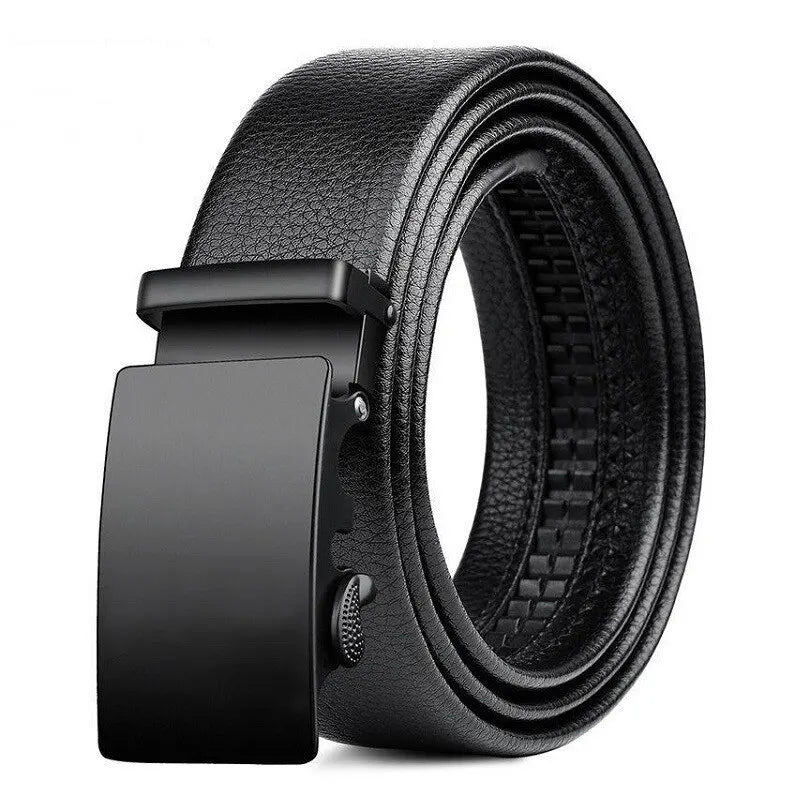 Men Leather Belt Metal Car Automatic Buckle Work Belt High Quality Men 120cm Leather Belt Business