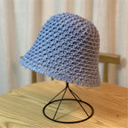 Bucket Hat Female Summer Thin Woolen Knitted Basin Foldable Literary and Artistic Leisure All-match Sun Cap