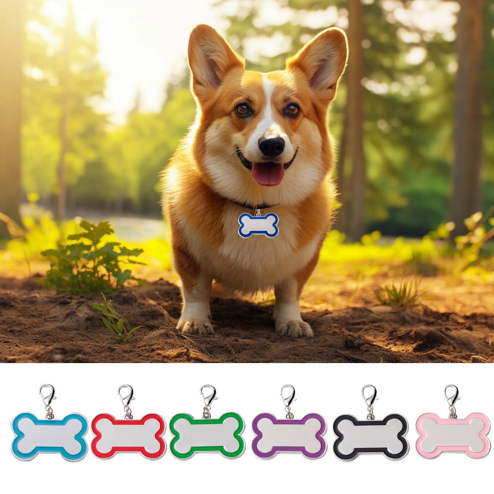 Personalized Pet Id Tags Personalized Dog And Cat Tags Custom Engraving Anti-Lost Pet Collar Accessories Bone Shape Tag Plate Custom Tags