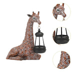 Garden Giraffe Statue Animal Sculpture with Solar Light Nice Gift Collectibles