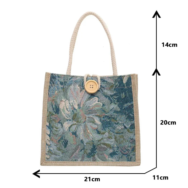 Women Ins Style Portable Hand Bag Linen Bag Students Handbags Fashion Ladies Top-handle Bags Designer Luxury Сумка Женская Bolsa