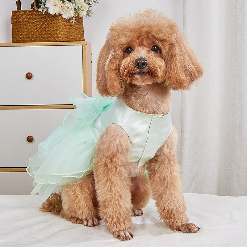 Pet Pet Dresses Clothes Dog Wedding Dress Prom Party Princess Dresses for Small Dogs Luxury Dog Clothes Puppy Cat Costume White Pink