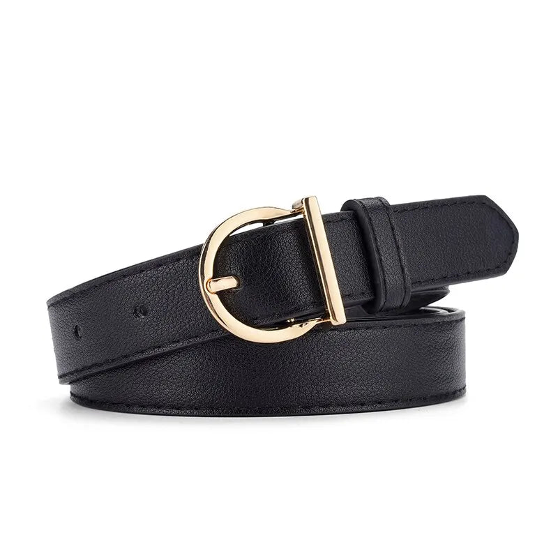 Women's Belt Fashion High-quality Pin Buckle Belt Genuine Luxury Soft PU Leather Belt Women Pair with Pants Jeans，For Ideal Gift