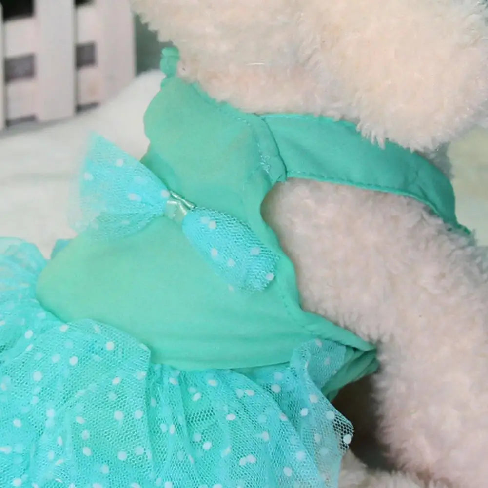 Dog Dresses Pet Dresses Bow-knot Design Lace Multiple Layer Puppy Skirt Buttons Sleeveless Eye-catching Dogs Princess Dress Pet Clothes