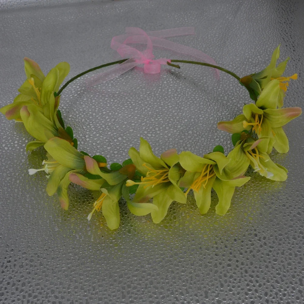 Light Up Party Flower Headband Wreath Crown Floral Wedding Garland Bridal Hairbands Festivals Photo Birthday Christmas