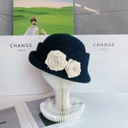 Women Hats Three-dimensional Flower Design  Styling Fedora  Autumn New Elegant Socialite Caps  Fascinator Cap MAXSITI U