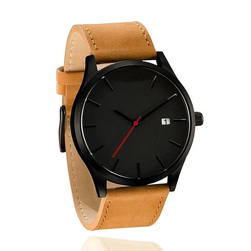 Casual Leather Sports Man Watch Top Brand Fashion Analog Men's Quartz Wristwatch Simple Military Male Clock reloj para hombre