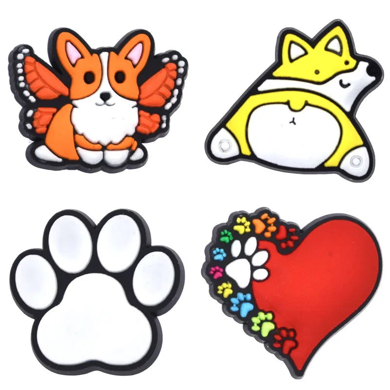 Shoe Charms for Crocs Accessories Dog Pet Badge Women Clogs Buckle Kids Pins Men Decoration Jeans X-mas Gift Shoe Accessories