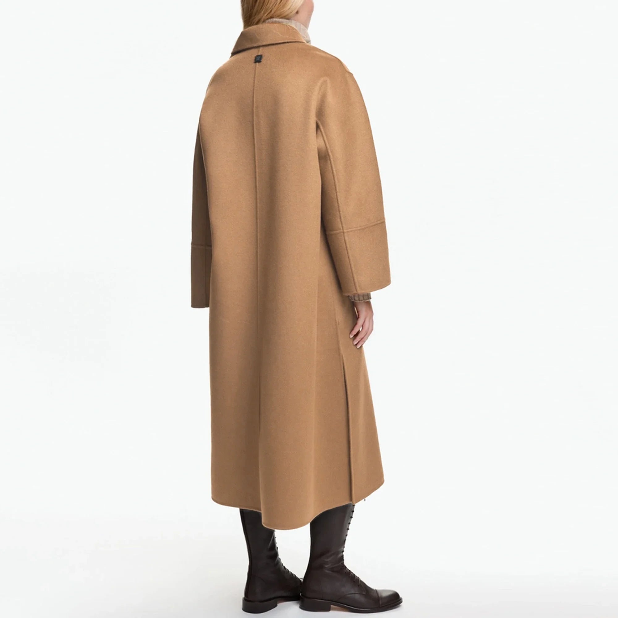 Women's Woolen Coats Vintage Belt Long Coats Casual Loose Solid Lapel Woolen Coat Female Winter Elegant Chic Street Outwear