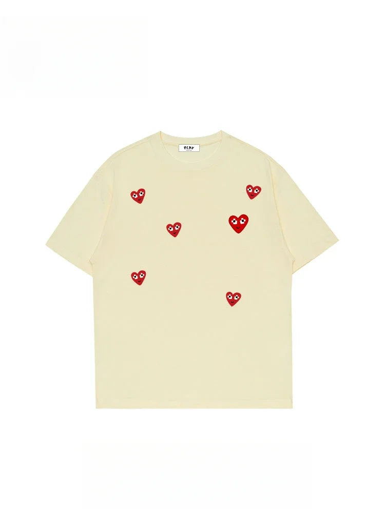 Short-sleeved T-shirts for men are a trendy summer fashion choice, featuring loose and casual prints from trendy brands