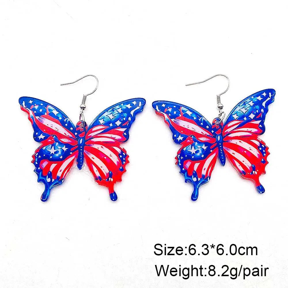 Patriotic Earrings 4th of July Earrings American Flag Sunflowe Acrylic Earrings for Women Independence Day Party Jewelry Gifts