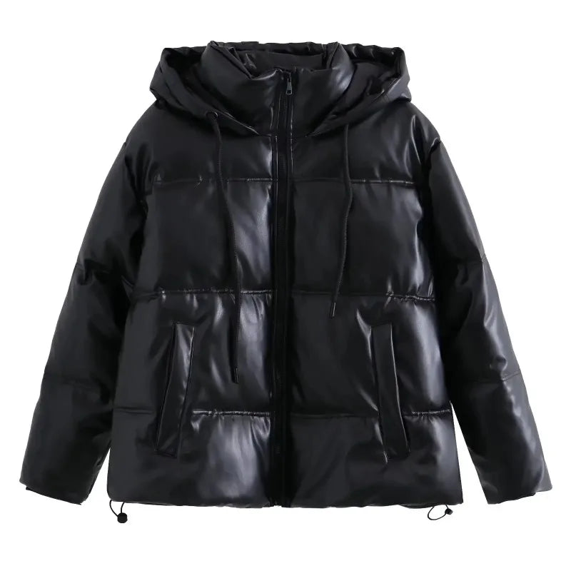 Winter Women's Cold Coat Winter Jackets For Women 2023 Warm Leather PU Parkas Winter Coat Promotion Female Outerwear