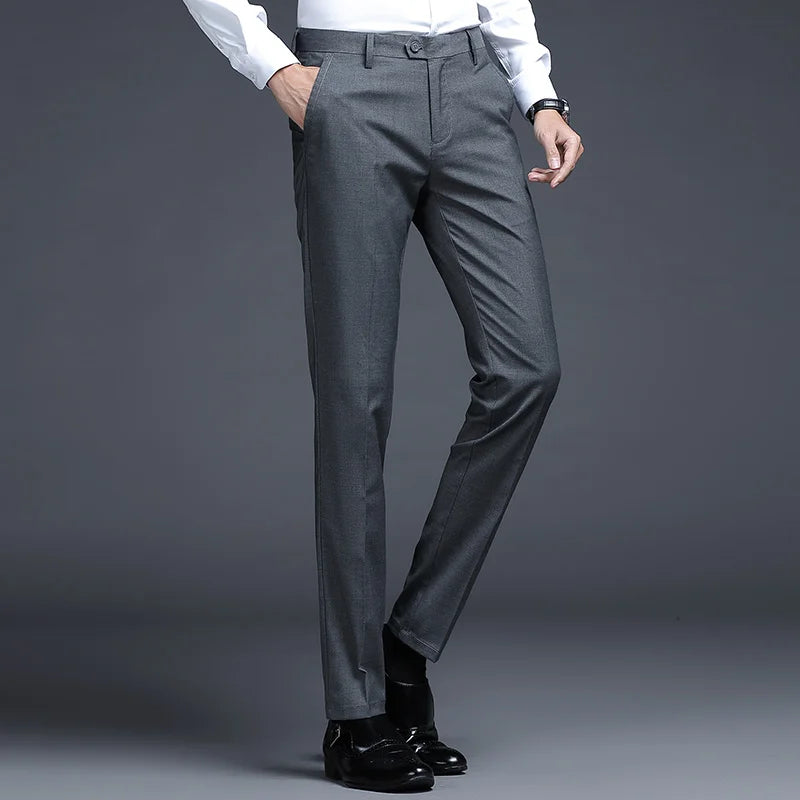 Top Grade New Brand Fashion Straight Suit Pant Office Trousers For Men Dress Pants Relax Fit Business Trousers Men's Clothing