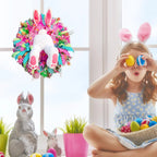 Easter Decorations Craft Supplies Easter Rabbit Wreath with Ears Rabbit Shape GarlandWall Decor Home Decoration Props
