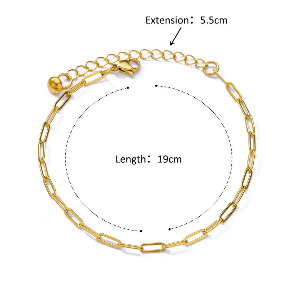 Anklets For Women Stainless Steel Anklets Stone Beade Anklet Boho Leg Bracelets Jewelry Summer Beach Accessories
