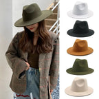 Hat Women Hat LuxuryHats for Men Women Fashion Formal Wedding Decorate Camel Panama Cap Jazz Flat Brim Top Fedora Hat Gorras