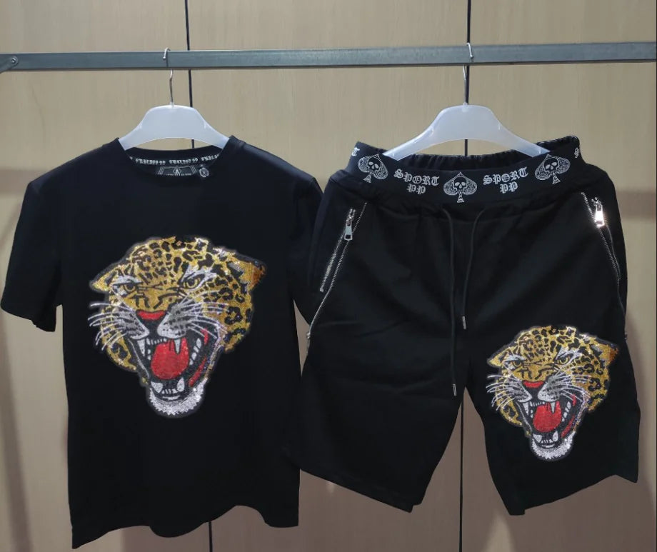 Mens Joggers Sets  Clothing Fashion designer  Tracksuit Men Short Sleeve Suit Men Casual