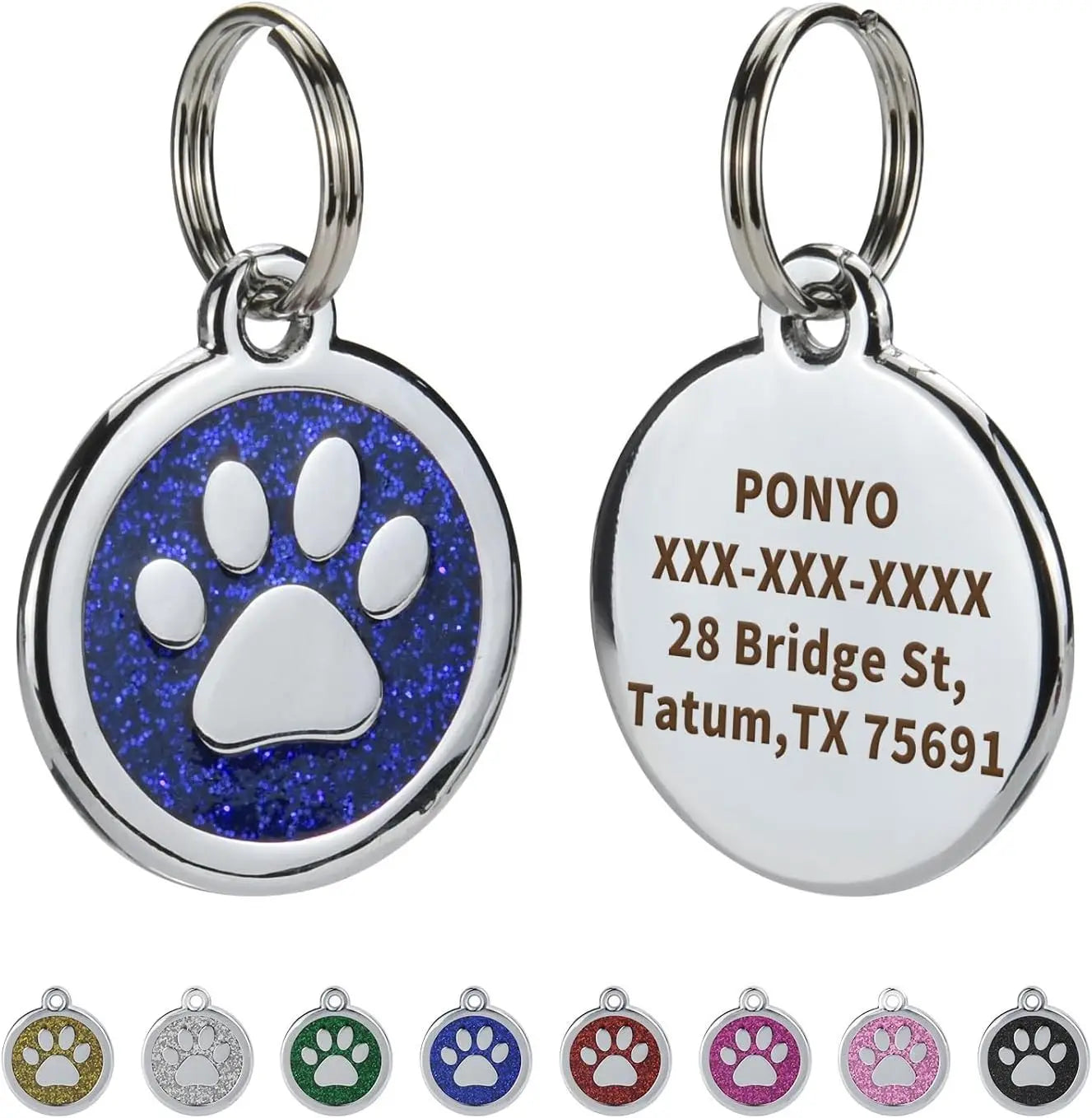 Pet ID Tags Free Engraving Pet Anti-lost Collar Pendant Personalized Puppy Name Tag Cat Paw Decoration Customized Product Custom Tags