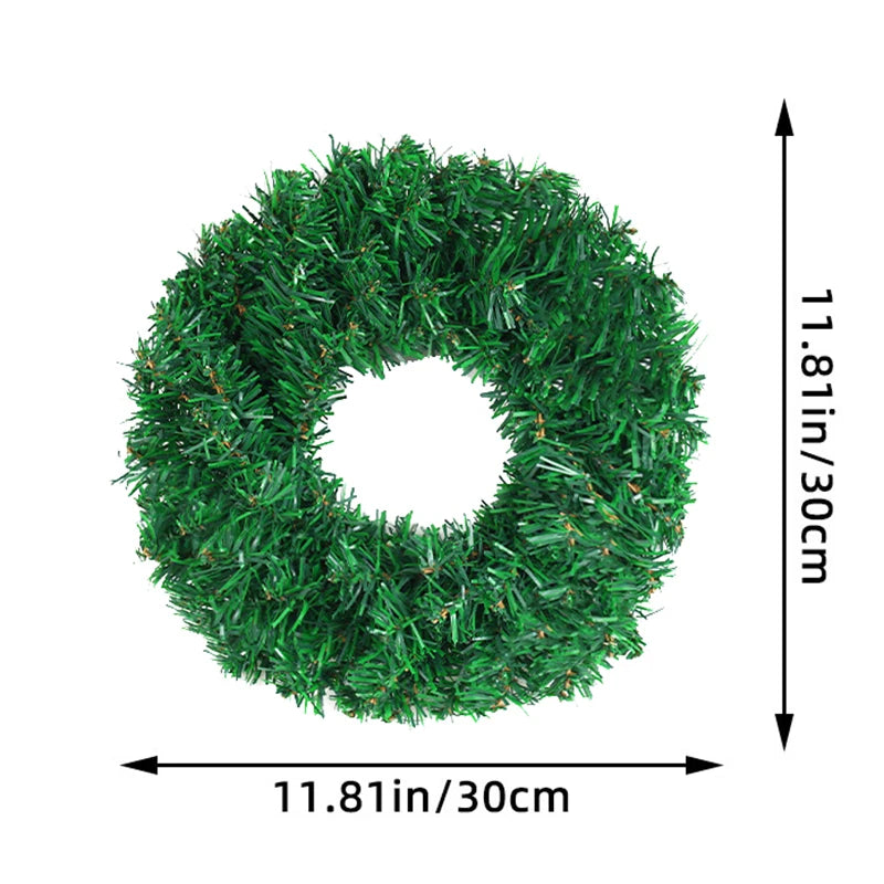 30/40cm Artificial Green Wreath PVC Wall Wreaths Seasonal Home The Wreath Christmas Ribbon Wreath Front Door Fall Wreaths