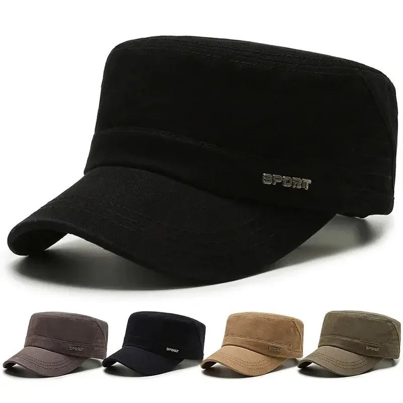 Men'S Military Hat Simple And Versatile Middle-Aged Hats Spring Autumn Casual Flat Cap