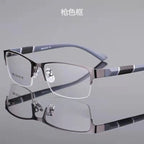Glasses Men Anti-Blue Light Business Reading Glasses Vintage Half Frame Eye Protection Ultra Light Office Eyeglasses