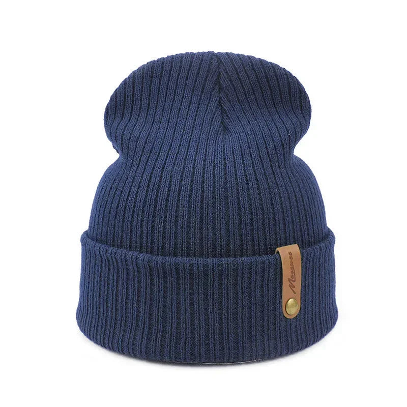 Knitted Hats for Men Women, Skullies Caps, Warmer Bonnet, Casual Cap, Monochromatic, Male and Female, Winter