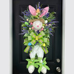 Easter Bunny Wreath Spring Decorations Easter Wreath Front Door Wall Window Decor Handmade Rabbit Flower Garland Home Decoration