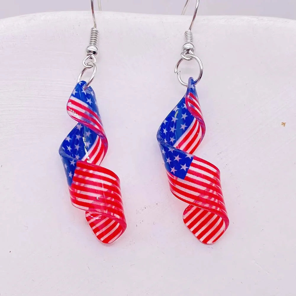 Patriotic Earrings 4th of July Earrings American Flag Sunflowe Acrylic Earrings for Women Independence Day Party Jewelry Gifts