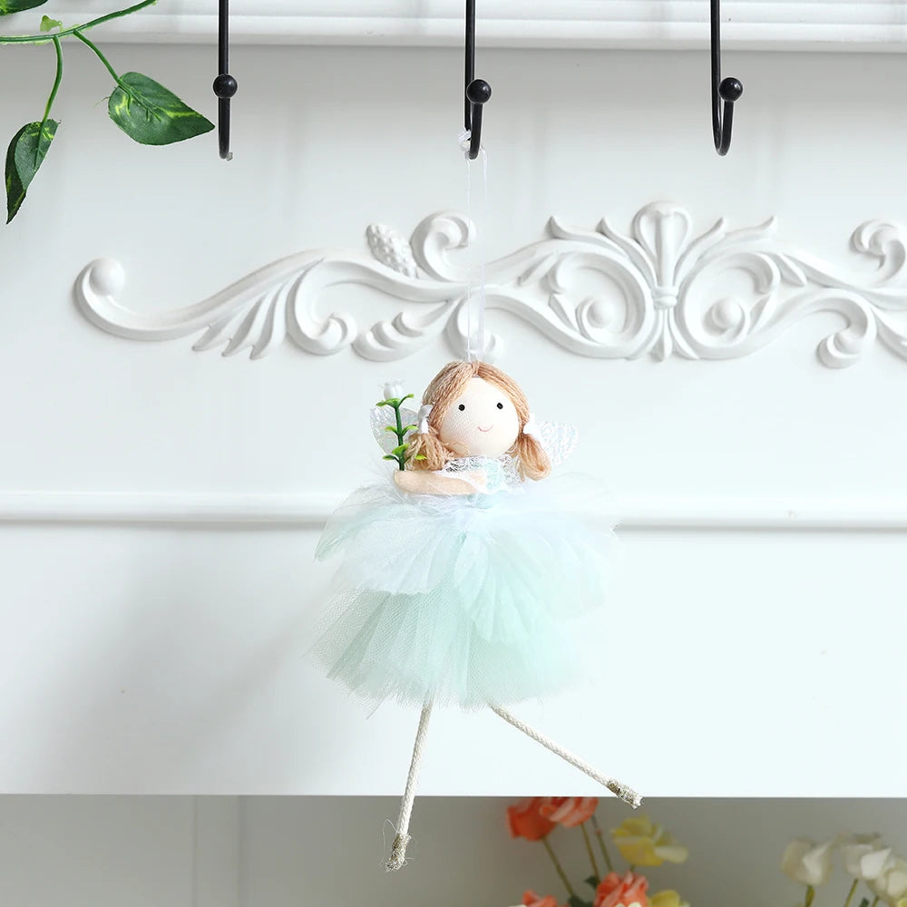 Easter Flower Fairy Skirt Elf Hanging Ornament Multi Colors Angel Girl Pendant Happy Easter Spring Party Decoration Kid Gifts