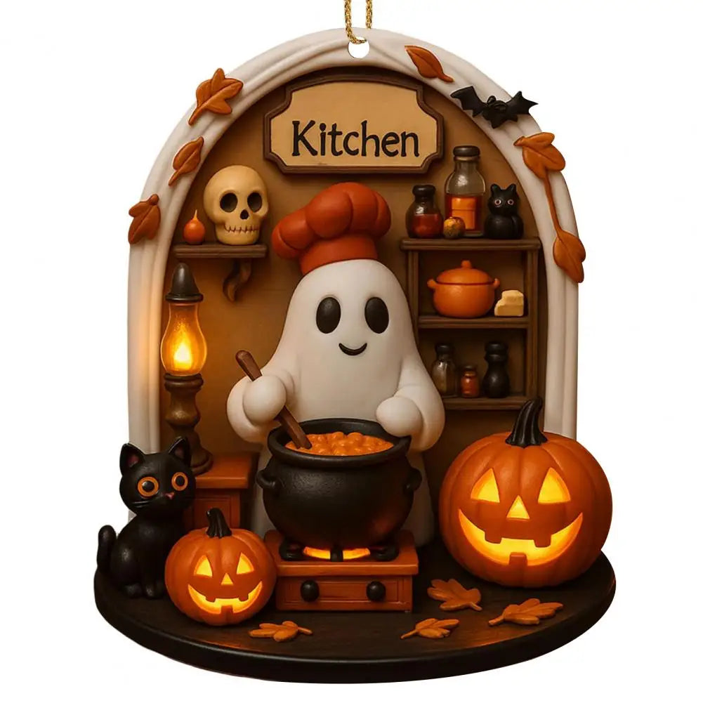Adorable Halloween Decorations Ghost Scene Decor Spooky Halloween Ghost Ornaments for Indoor Home Decor Acrylic for Reading