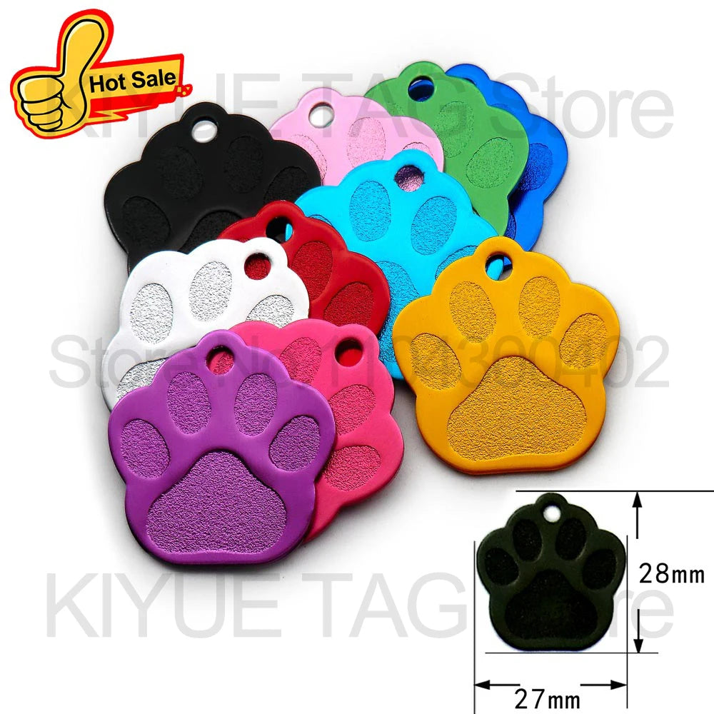 Custom Tags 100PCS Pet Supplies Custom Personalized Cat Collar Name Tag Custom Engraved Dog ID Tag Aluminum Pendant Accessories
