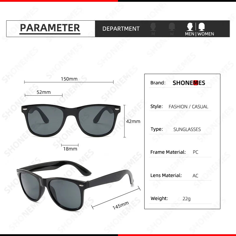 Shonemes Classic Square Sunglasses Multiple Colorways Sun Glasses Outdoor UV Protection Shades for Men Women
