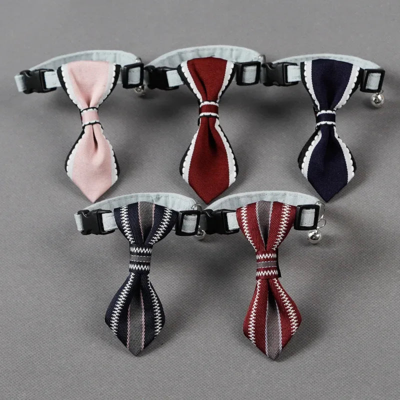 Pet Collar Pet Tie Adjustable Cat Dog Collars Pet Collar Small Medium Large Dogs With Bells Bow Tie Collar Dog Accessories Soft Oxford Puppy Collar