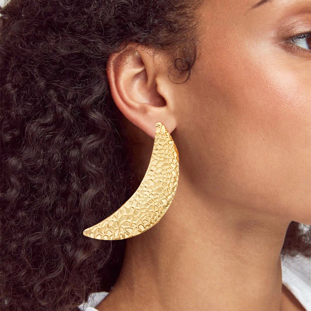 Hoop Earring For Women Gold Color Stud Big Pendant dangle Drop  Earrings